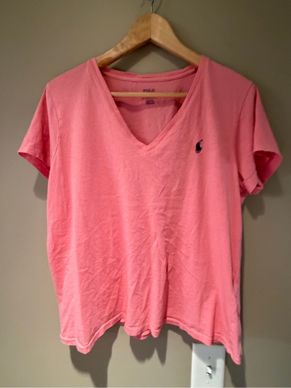 Polo by Ralph Lauren Pink V-Neck Women's Tee XL